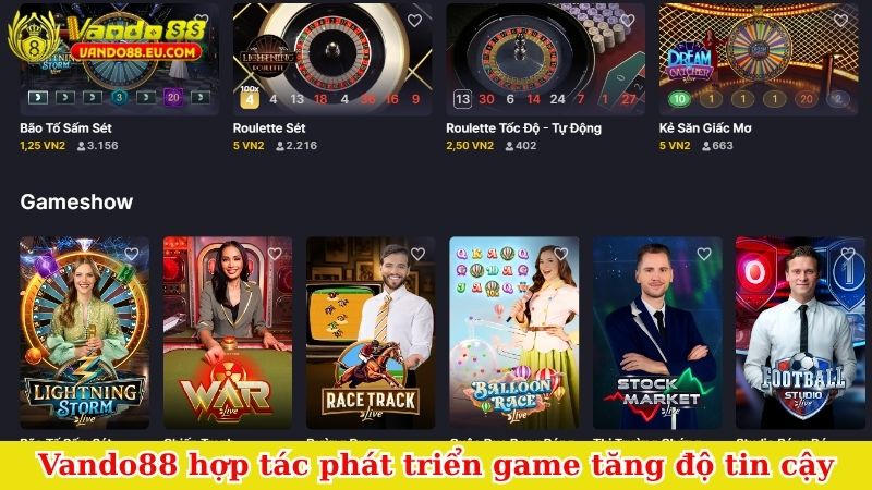 Vando88 hợp tác phát triển game tăng độ tin cậy