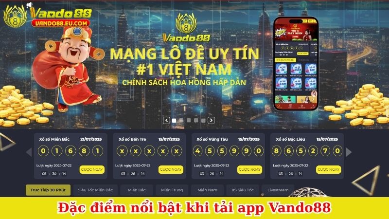 Đặc điểm nổi bật khi tải app Vando88