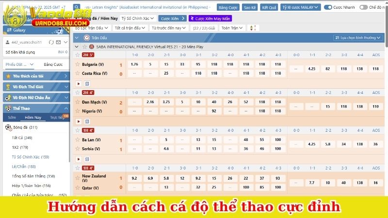 Hướng dẫn cách cá độ thể thao cực đỉnh